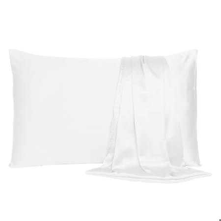 Homeroots 20 x 26 in. White Dreamy Silky Satin Standard Size Pillowcases 387858